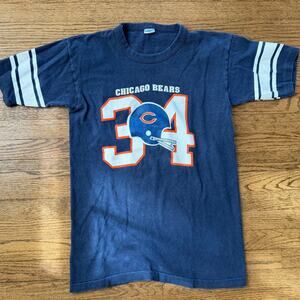 Vtg Champion Chicago Bears Walter Payton #34 Jersey T-Shirt Size Large